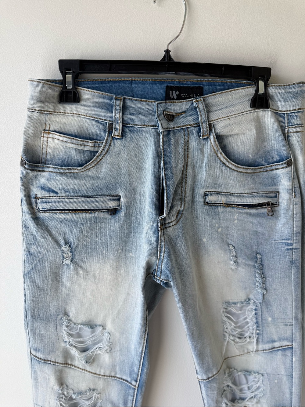 Waimea Light Blue Distressed Skinny Jeans - Men's Slim Fit (never worn) - Picture 2 of 5